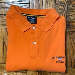 Polo jeans orange shirt sleeve polo shirt size: L